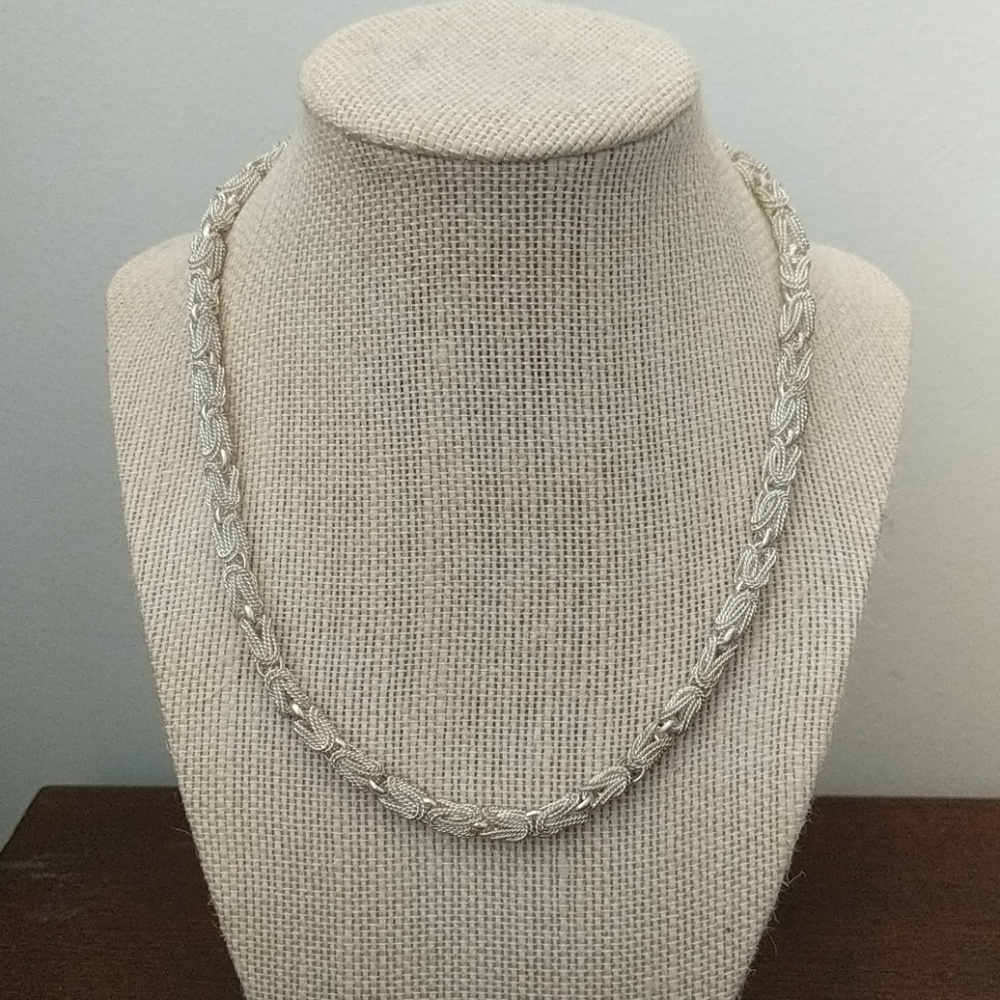 Silver Link Necklace & Earring Set - 17"